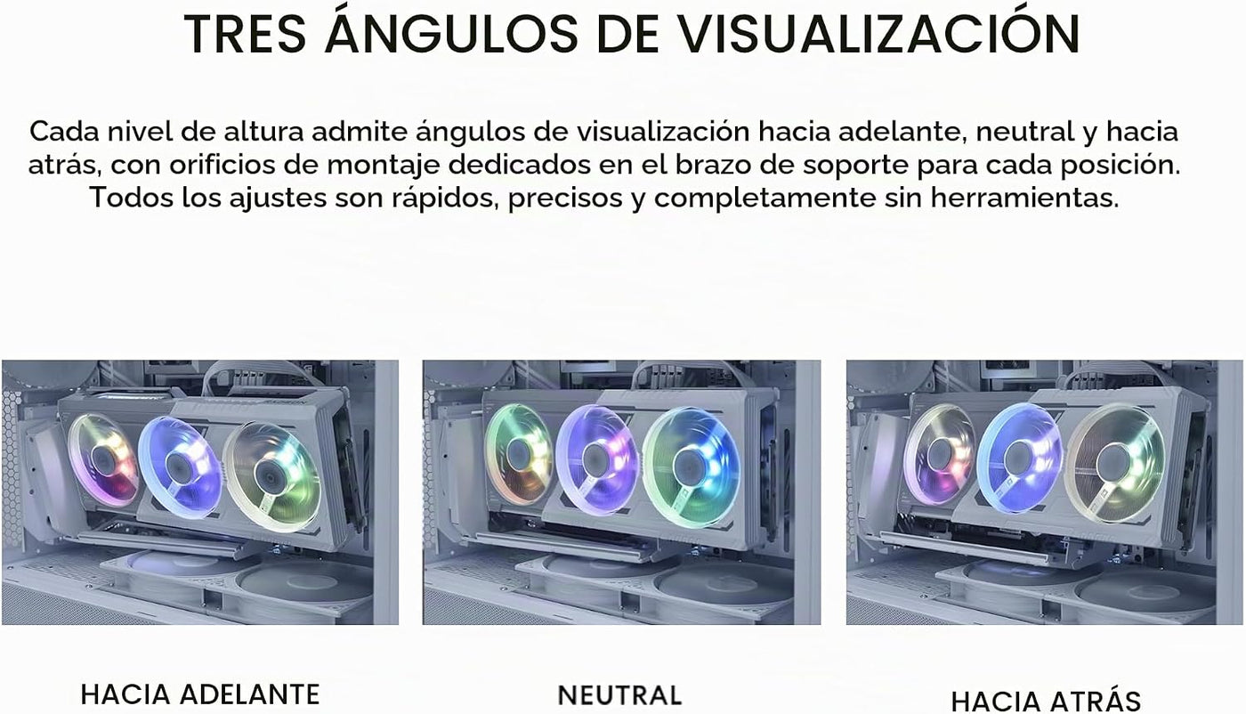 Lian Li Caja de PC ATX 4 ranuras Kit GPU Vertical (VG4v4) - Cable R...