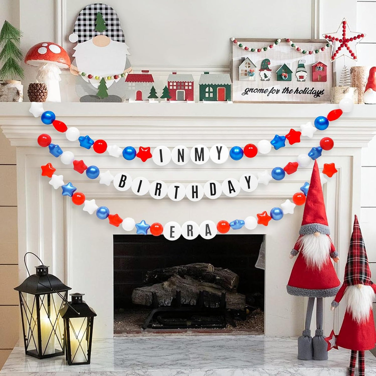 Kit de guirnalda de cumpleaños de pulsera gigante de la amistad con letras bolas, pancarta personalizable para Navidad, boda, Kpop, decoraciones de fiesta de Año Nuevo, bolas de plástico, estrellas