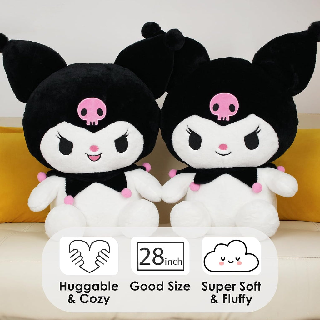 Juju Black Kawaii Plush (28 in) - Peluche Kawaii Negro (28 in) - Peluche Grande Kawaii - Peluche Gigante - Plushie (Hpy)
