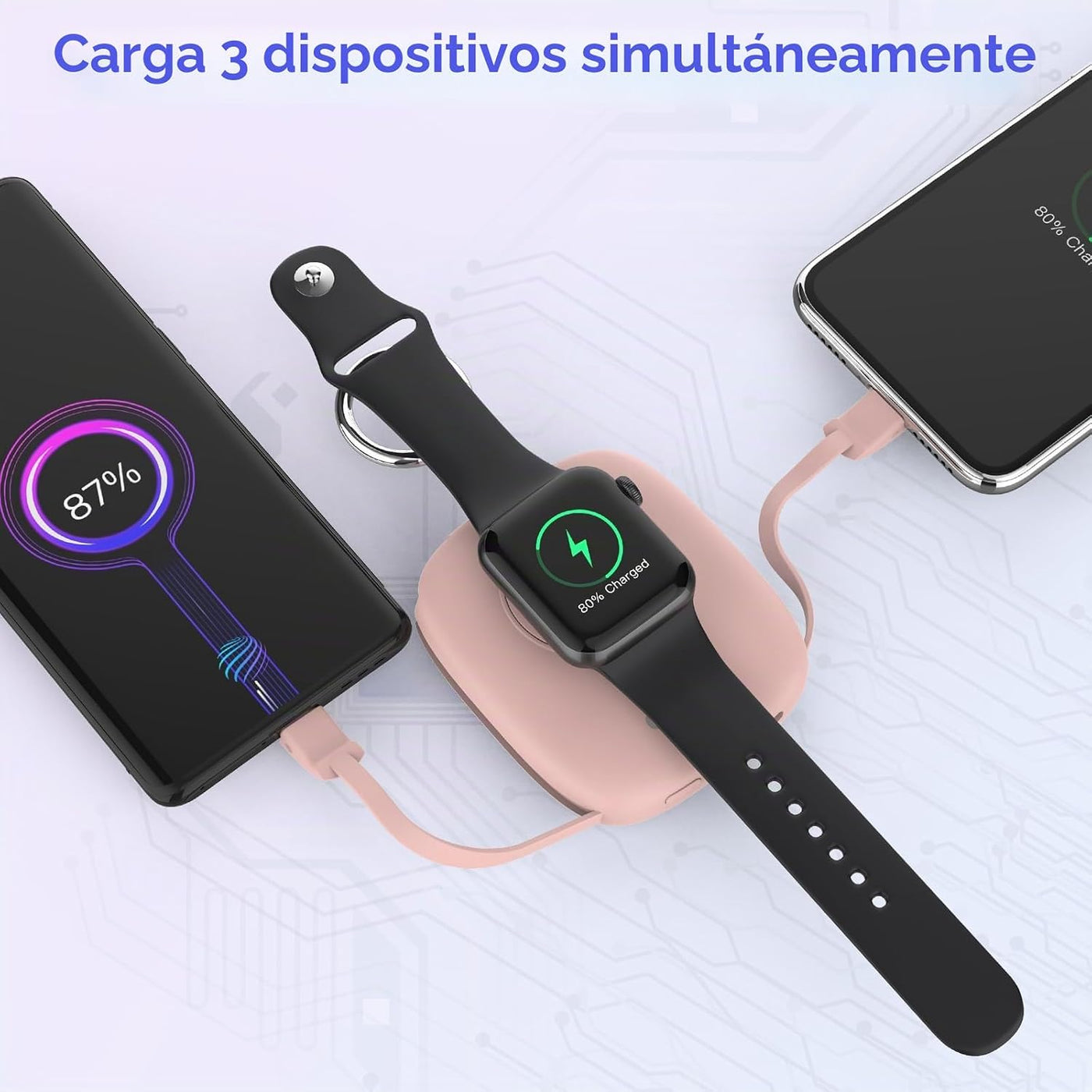 Cargador portátil pequeño de 5000 mAh, cargador inalámbrico iWatch...