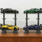 Soporte de exhibición de modelos de automóvil de 3 niveles, vitrina en ángulo para modelos de fundición a presión a escala 1/24, organizador de mesa para 3 modelos, regalo ideal para