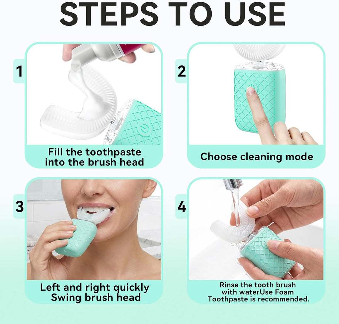 yeklike Sonic Electric - Cepillo de dientes en forma de U para adul...