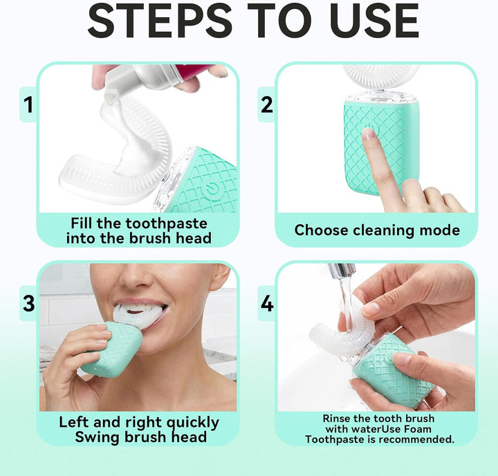 yeklike Sonic Electric - Cepillo de dientes en forma de U para adul...