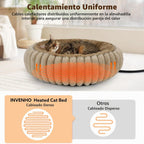 Camas calefactables para gatos de interior y perros pequeños, cama térmica de 20 pulgadas para mascotas con temporizador y temperatura ajustable, cama eléctrica extraíble e impermeable para gatos de interior