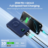 Cargador portátil magnético 6 en 1 para iPhone con cables integrado...