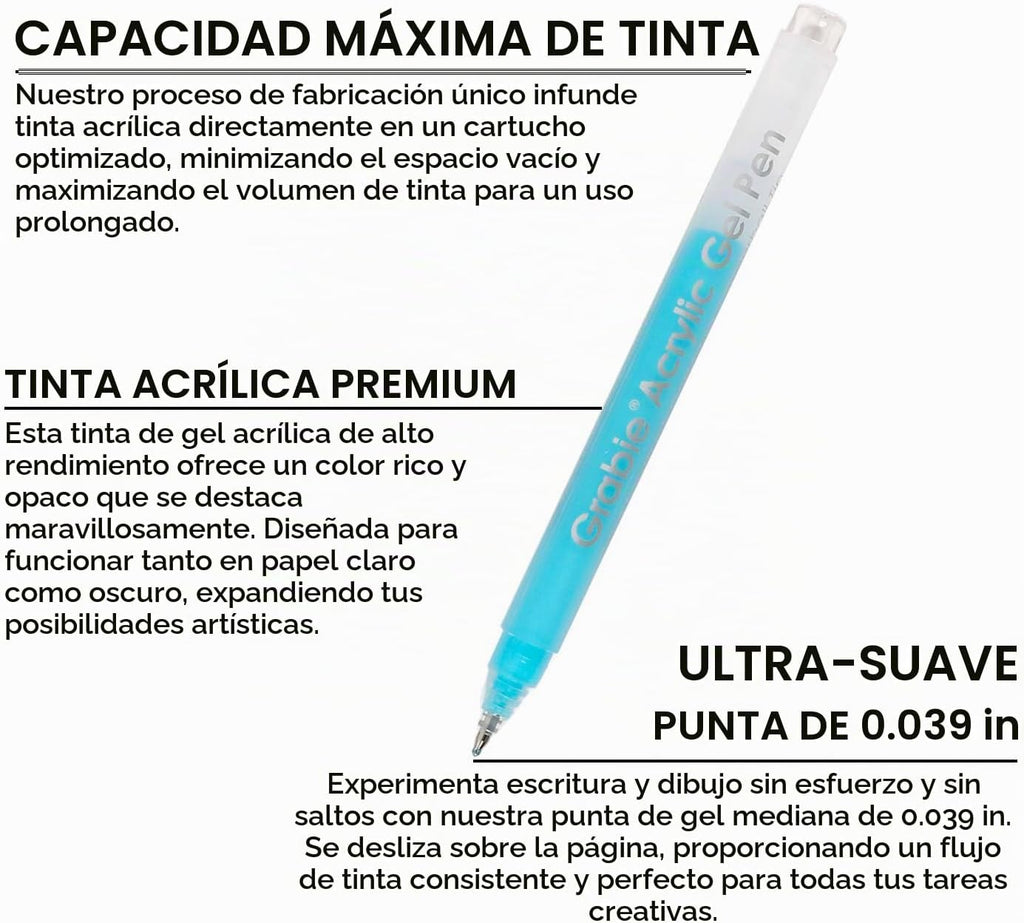 Grabie Juego de bolígrafos acrílicos de gel para colorear con libro