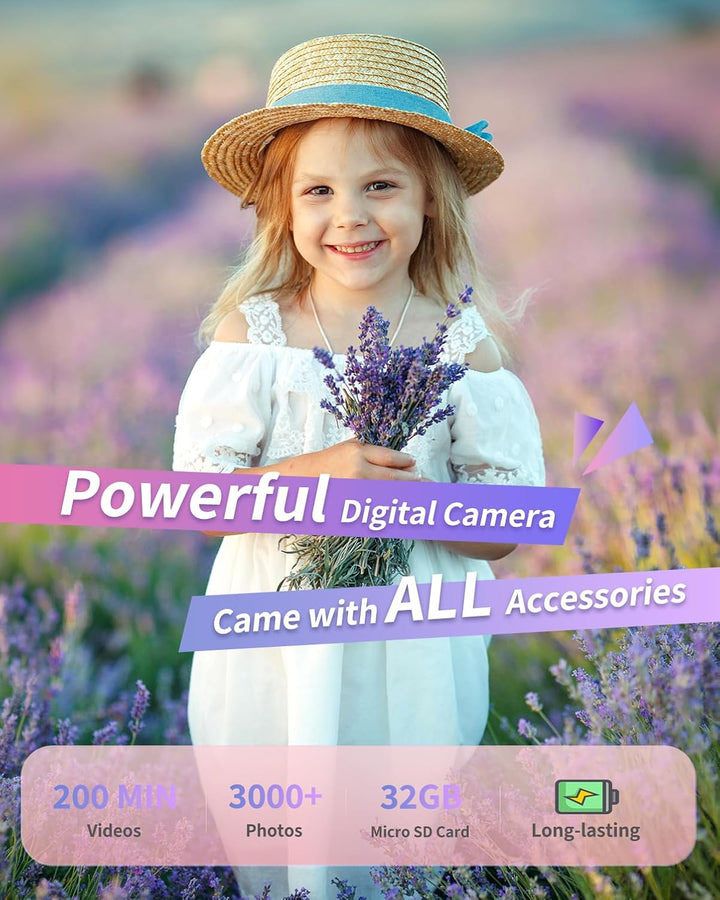 Cámara digital, FHD 1080P - Cámara de apuntar y disparar para niños...