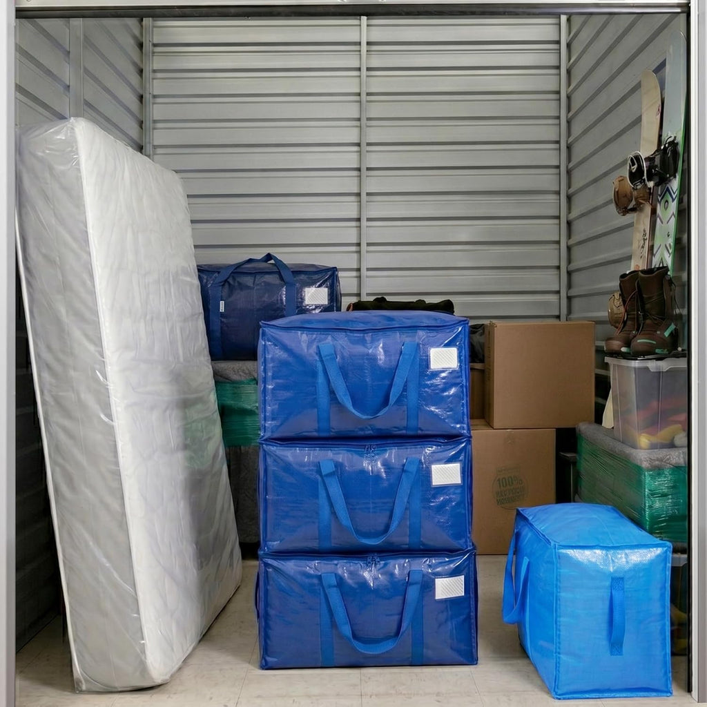 TICONN Paquete de 8 bolsas de mudanza extra grandes resistentes con cremalleras y asas de transporte, bolsas de almacenamiento duraderas para organizadores de armario y almacenamiento (paquete de 8