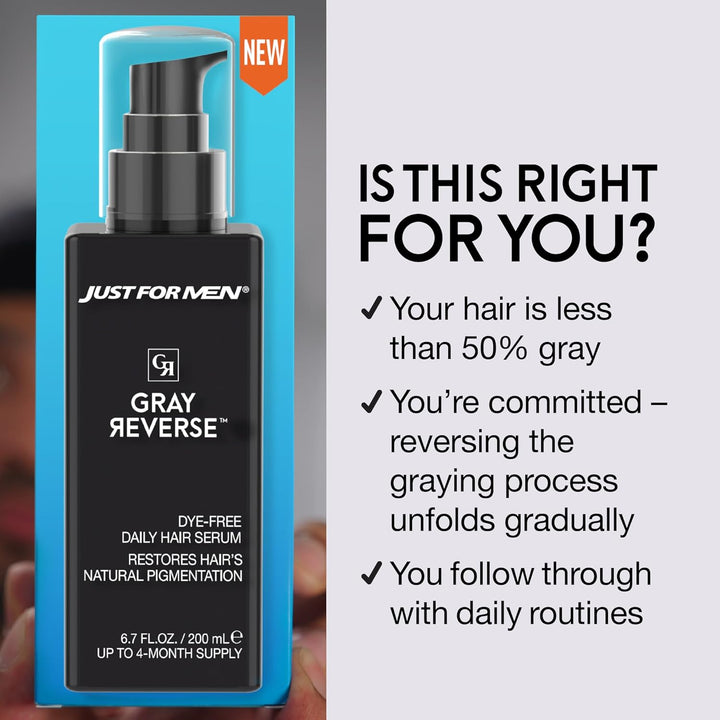 Just for Men Gray Reverse - Suero diario para el cabello, reduce gr...