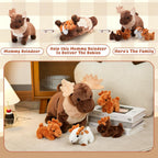 Peluche de alce con 4 bebés, 5 unidades