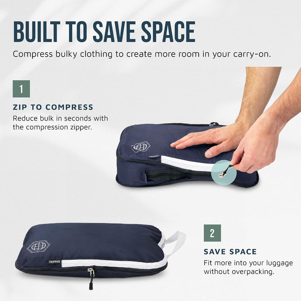 TRIPPED Travel Gear Paquete de 6 cubos de compresión para equipaje de mano