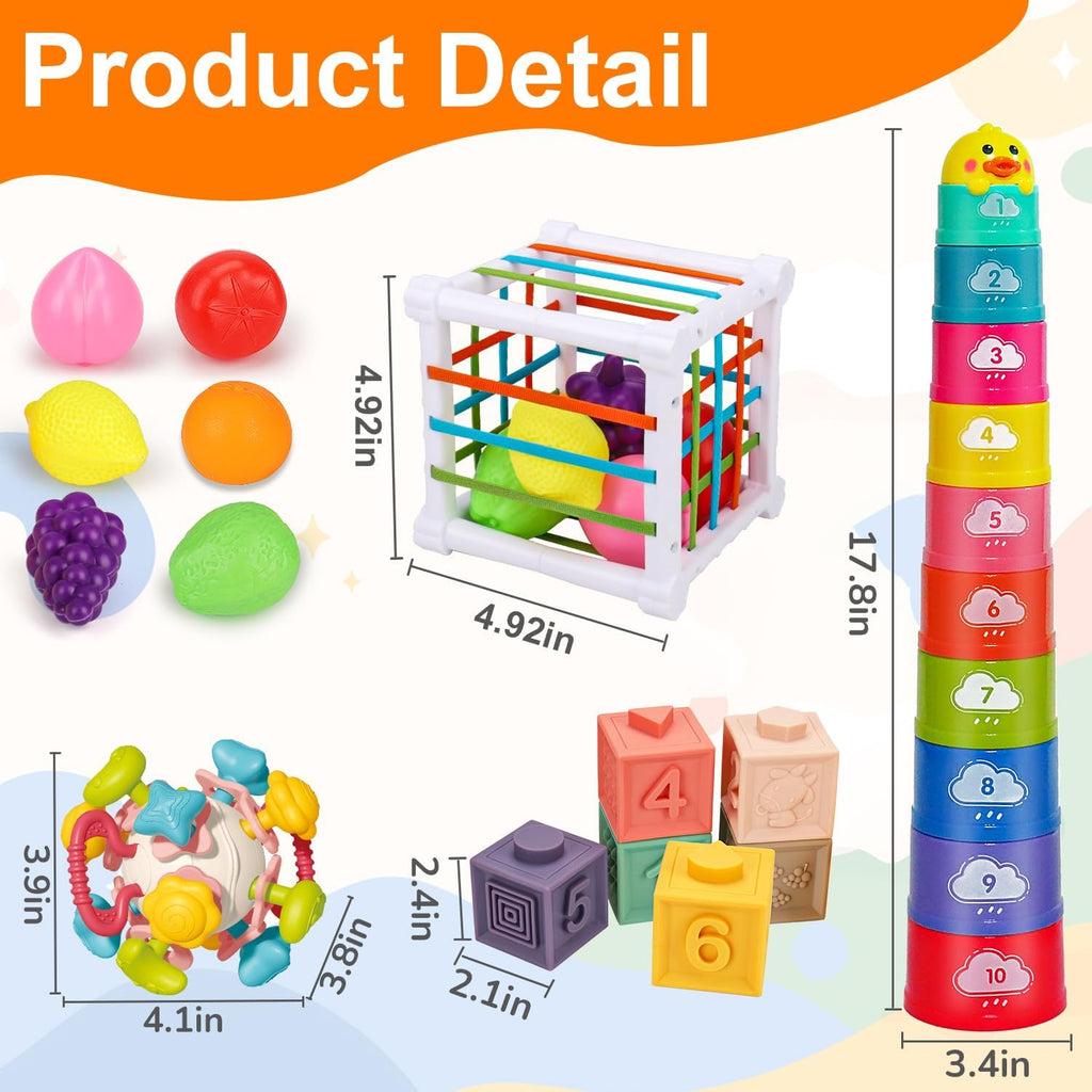 Montessori Toys - Juguetes apilables y tazas para niños pequeños