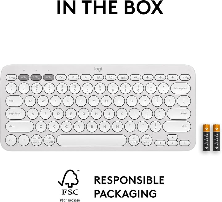 Logitech Pebble Keys 2 K380s, teclado inalámbrico Bluetooth multidi...