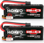 HOOVO 7.4V 70C 6200mAh 2S Lipo Batería Estuche Duro con Enchufe Tracxas (2
