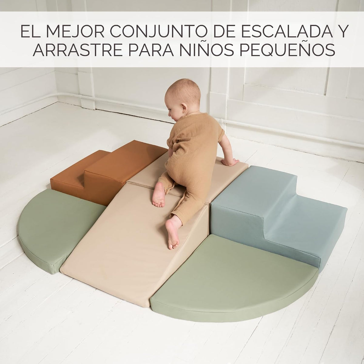 Conjunto de Juego de Escalada Divertido para Niños Pequeños de 1-3 años: Túnel de Gateo, Bloques de Escalada de Espuma