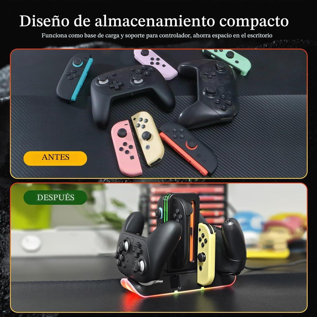 Cargador de controlador Switch 2, base para controladores Joy-Con 2 y Pro