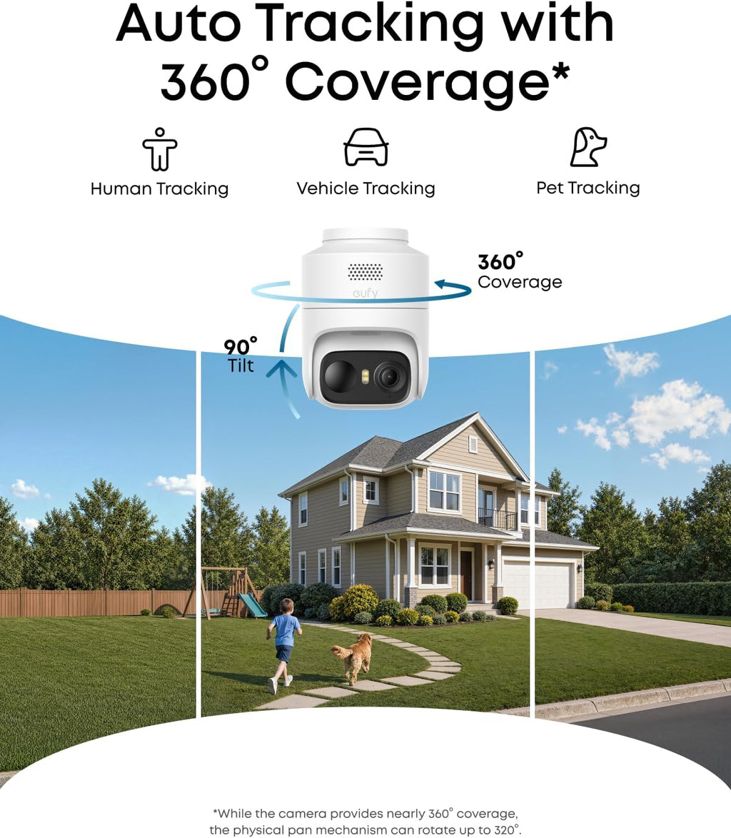 eufy Security eufyCam C37 - Kit de 4 cámaras, seguimiento automático