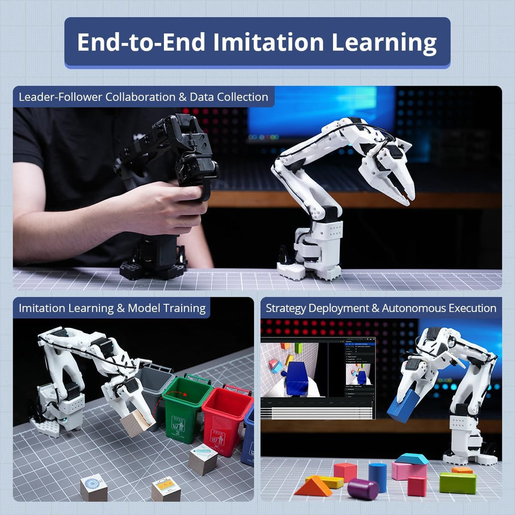 HIWONDER Kit de brazo robótico AI para aprendizaje de imitación LeRobot