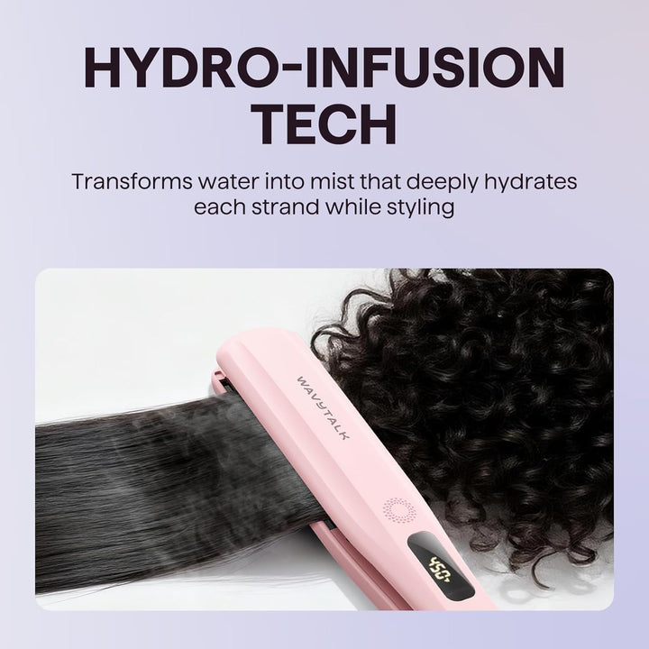 Wavytalk Plancha de pelo a vapor, sesión de vapor, reduce el daño,...