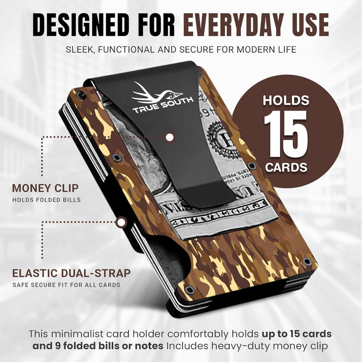 Cartera delgada de metal con bloqueo RFID con clip para dinero, tar...