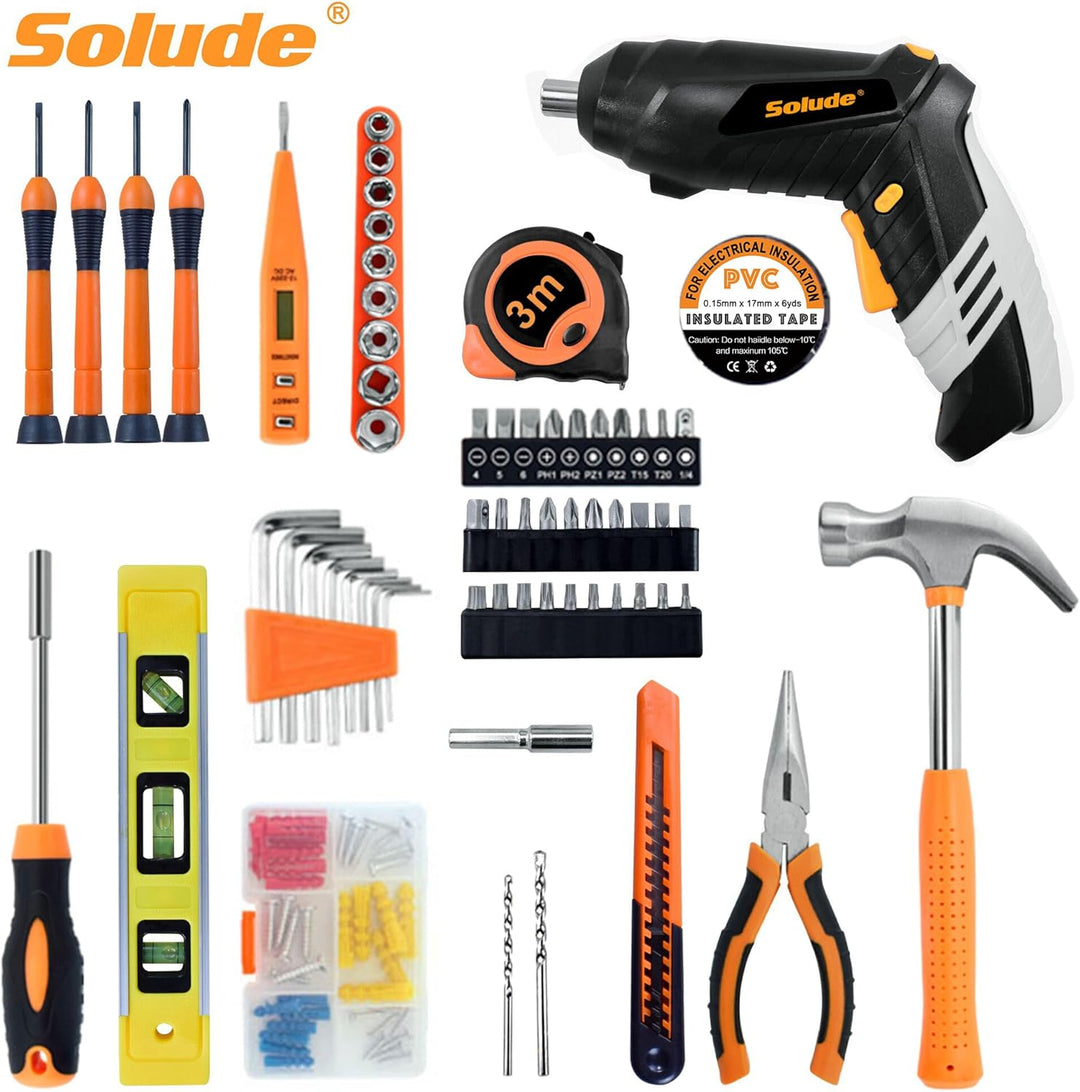 SOLUDE - Kit de herramientas para el hogar de 130 piezas con destor...