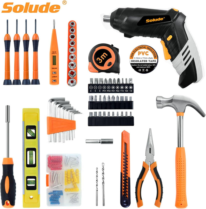 SOLUDE - Kit de herramientas para el hogar de 130 piezas con destor...
