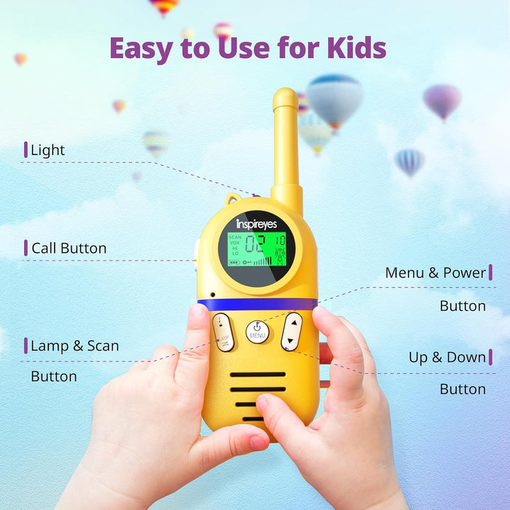 Inspireyes Walkie Talkies para niños recargables, juguetes para niñ...