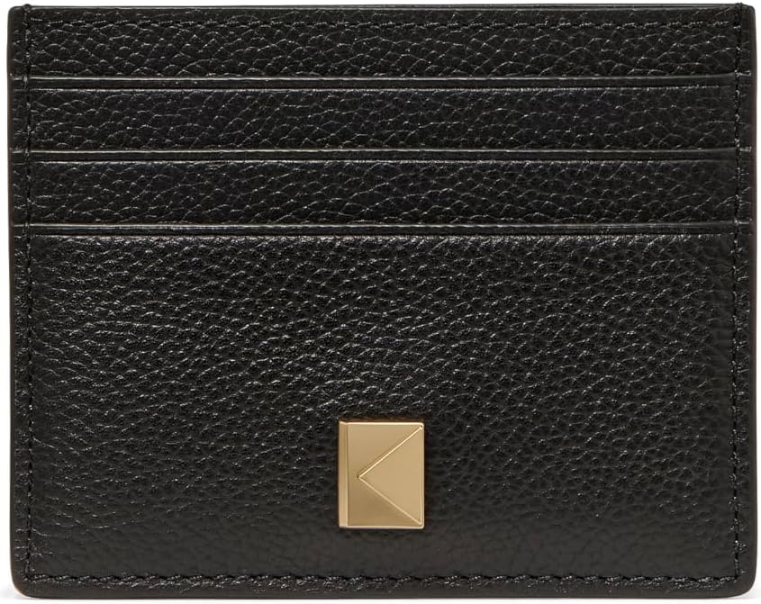 kate spade new york Tarjetero de cuero con guijarros Deco, Negro, Tarjetero de cuero con guijarros Deco
