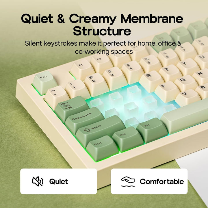 EPOMAKER Aula S102 PRO Membrane Gaming Keyboard with TFT Screen, Vo...