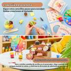 Shuttle Art Arcilla seca al aire para niños, tienda de alimentos, kit de 21 piezas de arcilla para modelar con herramientas de escultura y tutoriales, segura y antiadherente, regalos de manualidades para niños y niñas