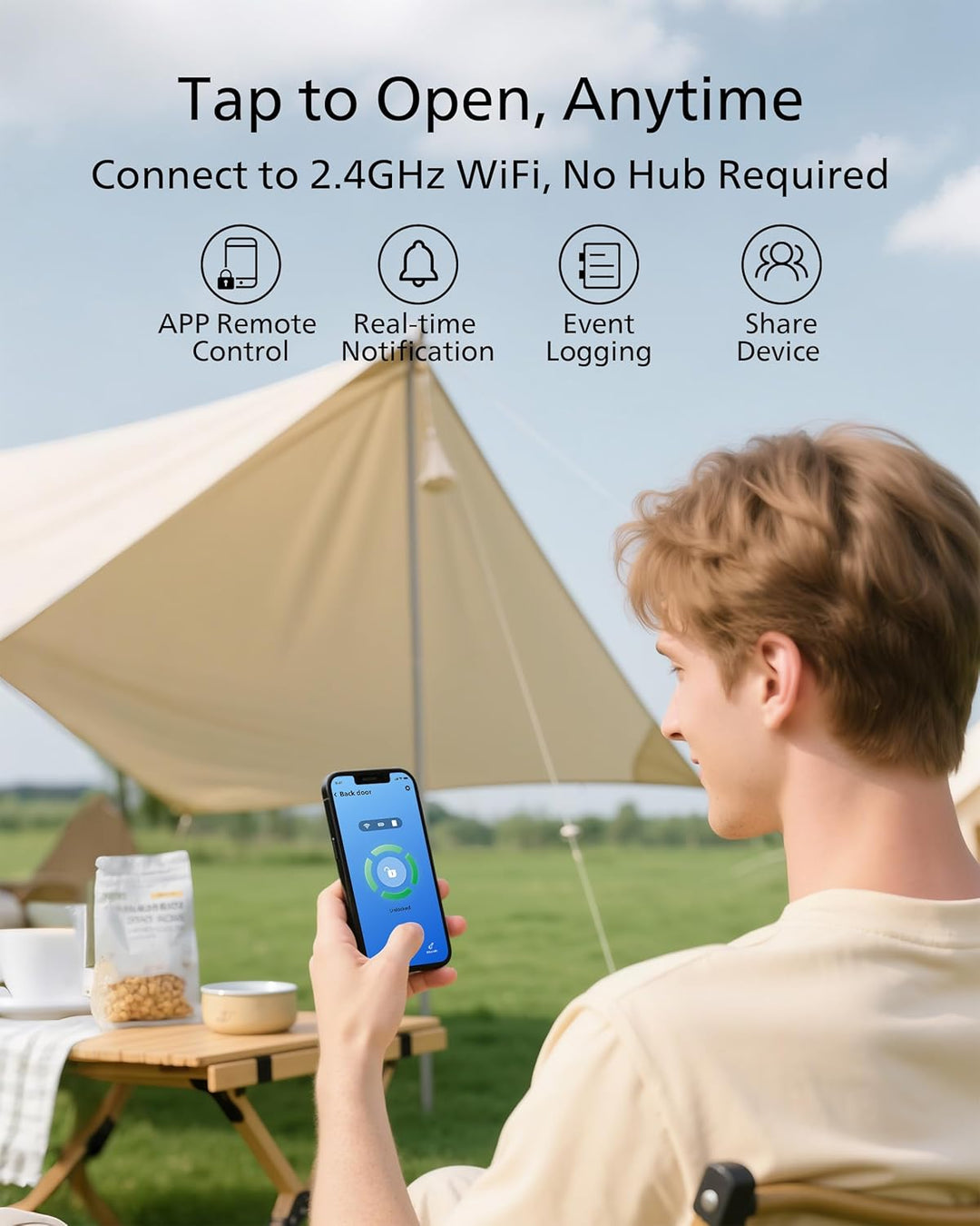 Philips Cerradura de puerta con teclado WiFi con asa, WiFi integrad...