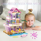 Juego de construcción de casa de playa, juguetes de construcción de casas de villa junto al mar, compatibles con Lego Friends Sets para niñas de 8 a 12 años, kit creativo de construcción de casa de campo, regalo para Navidad, día de San Valentín, fiesta