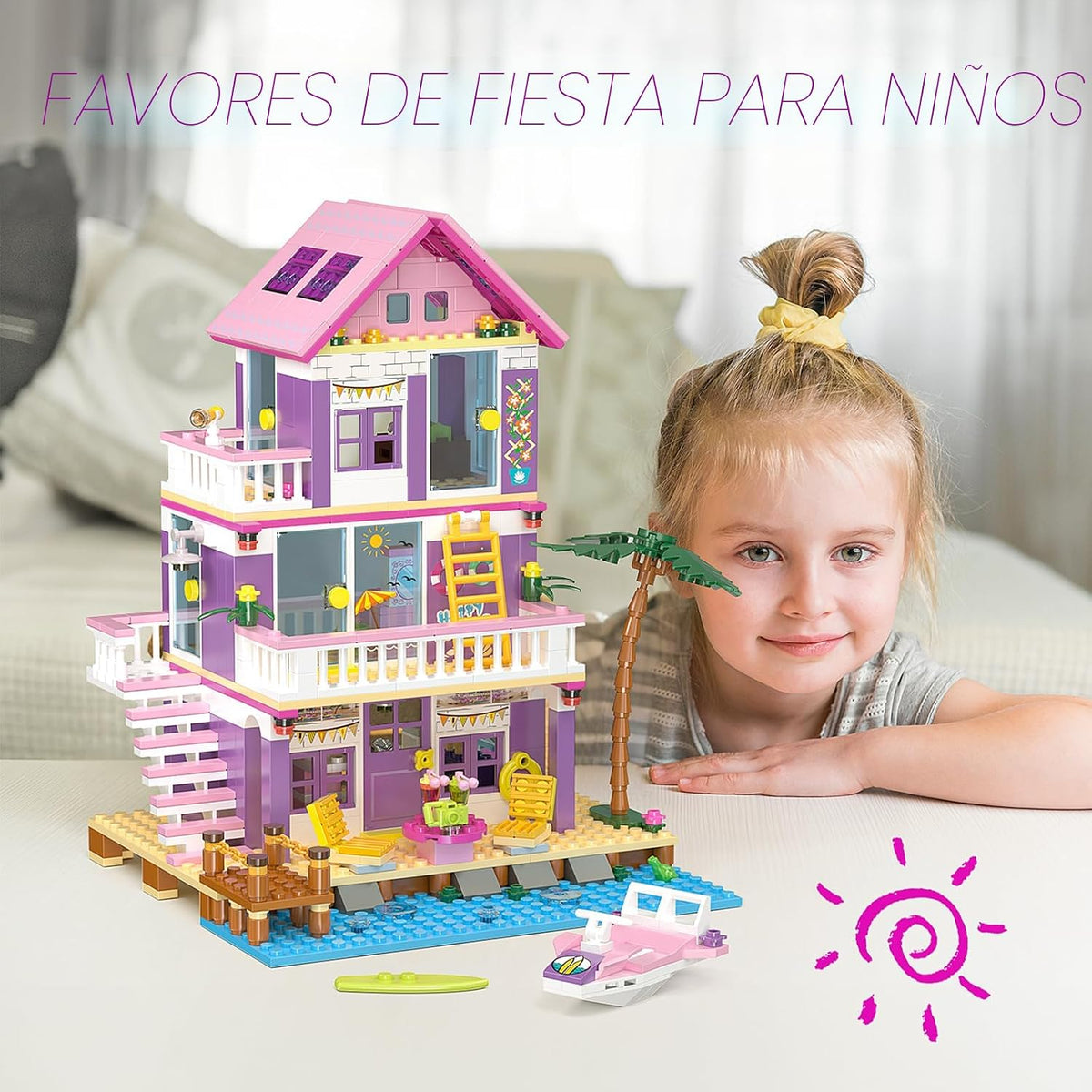 Juego de construcción de casa de playa, juguetes de construcción de casas de villa junto al mar, compatibles con Lego Friends Sets para niñas de 8 a 12 años, kit creativo de construcción de casa de campo, regalo para Navidad, día de San Valentín, fiesta