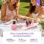 SAVILAND Kit de taladro eléctrico de uñas 2026, lima de uñas de eliminación
