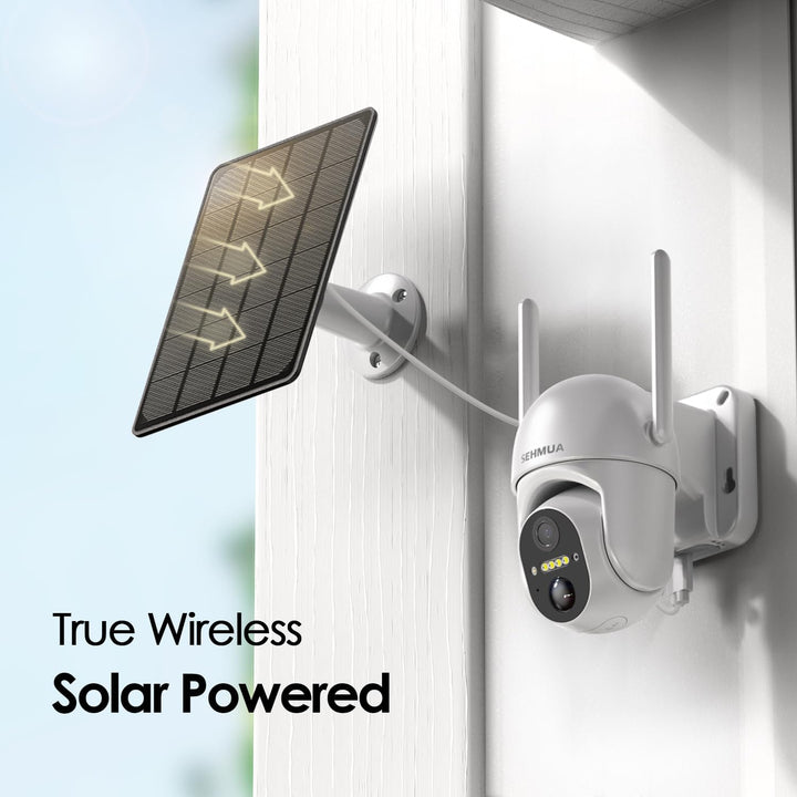 SEHMUA Cámaras de seguridad solares inalámbricas para exteriores, c...