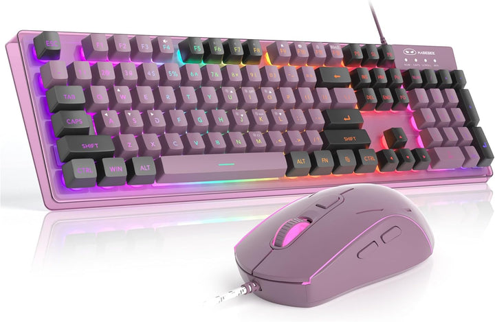 Combo de teclado y mouse para juegos, teclado K1 con retroiluminaci...