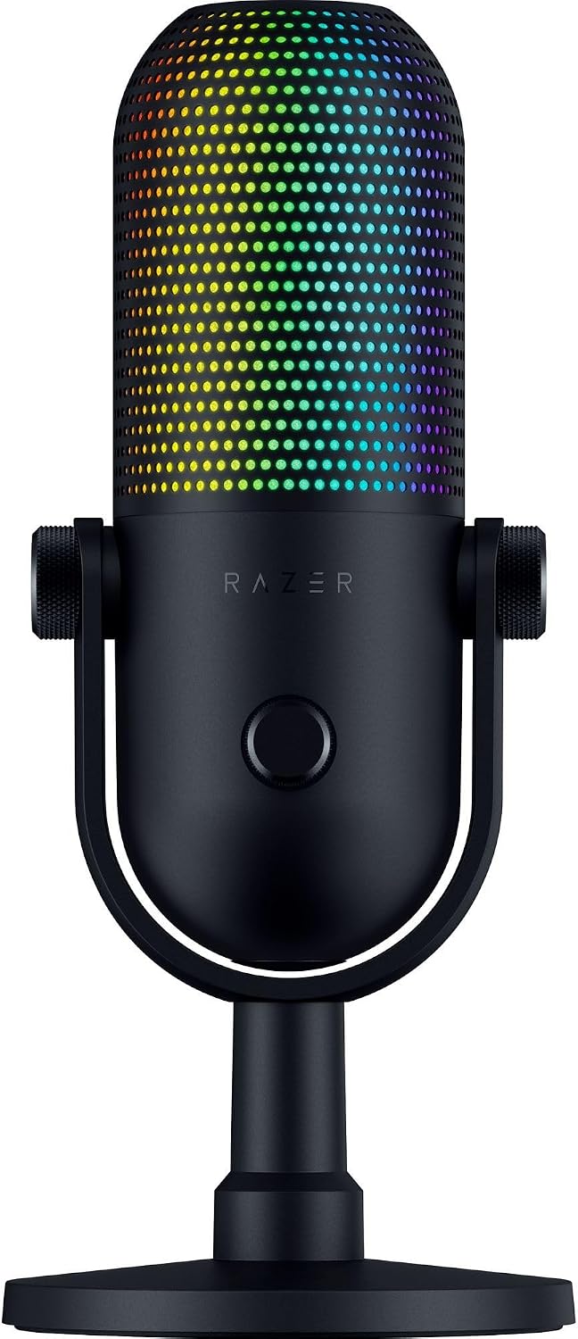 Razer Seiren V3 Chroma DSP de 32 bits, micrófono USB-C para PC y Mac, negro