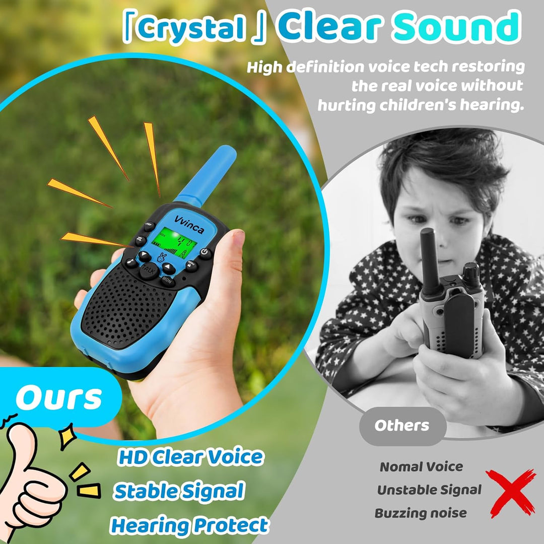 Vvinca Walkie Talkies para niños recargables paquete de 3, juguetes...