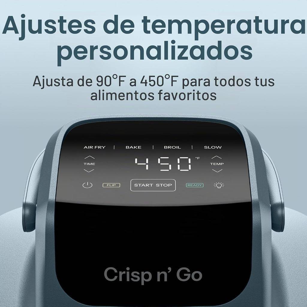 Chefman Crisp n' Go - Freidora de aire de vidrio de 4 cuartos de galón