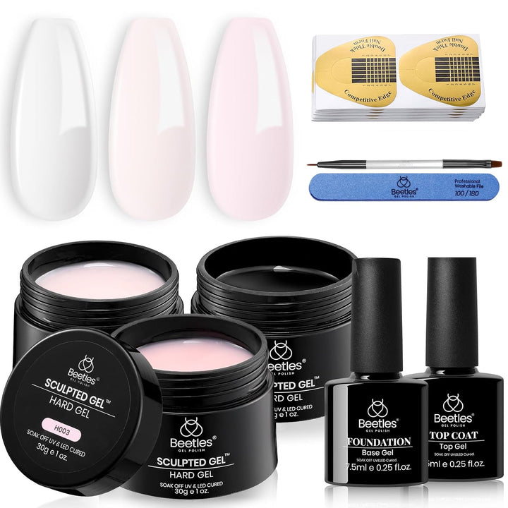Beetles Gel Constructor para Uñas - 3 Colores 9 en 1 Kit de Extensi...