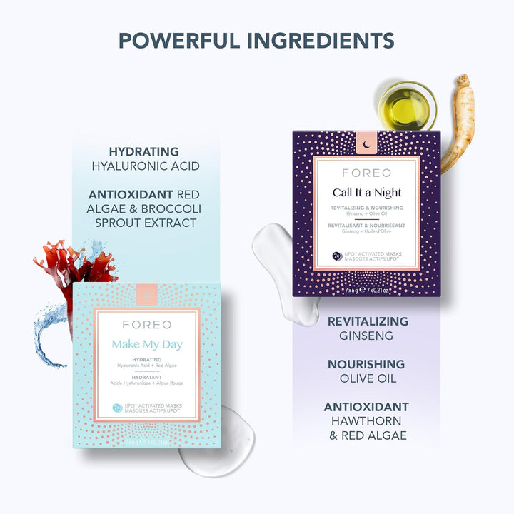 FOREO Hydrate &amp; Brighten UFO - Juego de 3 luces LED, dispositiv...