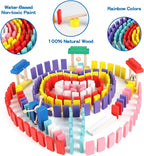 Juego de 1000 piezas de dominó para niños con 11 bloques adicionales, bloques de construcción de madera, 10 colores, juegos de fichas de dominó, juguete educativo para niños, fiesta de cumpleaños con bolsa de almacenamiento