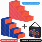 Dardos Balas de Repuesto Compatibles con Pistolas Nerf, 1000 Piezas de Dardos de Espuma Compatibles con Fiesta Nerf con Bolsa de Malla Portátil con Diana para Práctica de Tiro