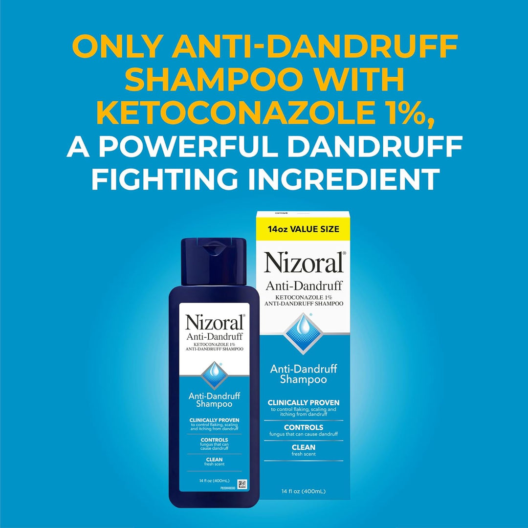 Nizoral Champú anticaspa con 1% de ketoconazol, 14 onzas líquidas,...