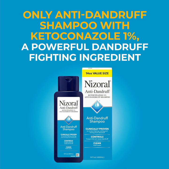 Nizoral Champú anticaspa con 1% de ketoconazol, aroma fresco, 14 on...