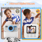 Cámaras digitales instantáneas para niños y niñas, cámara digital selfie HD de doble lente 1080P con papel de impresión y tarjeta TF, regalos de cumpleaños de Navidad, juguetes para niños pequeños y