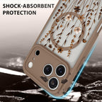 OOK Funda de teléfono marrón con flores florales para Pro de 6.3 pulgadas