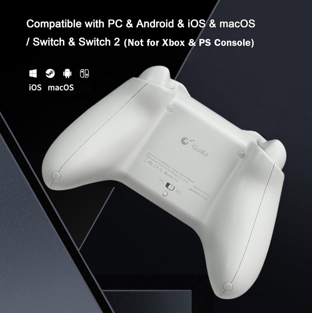 GuliKit ES Wireless PC Controller – 3.25ms de baja latencia, joysticks de efecto Hall