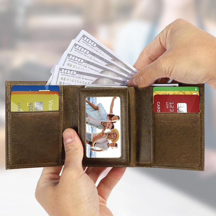 baotuiok Billetera de cuero para hombre, con bloqueo RFID, de piel...