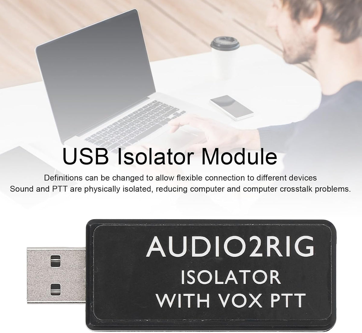 Aislador de tarjeta de sonido USB con control PTT, 0.1 in 4PIN
